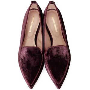 Nicholas Kirkwood Beya Flats Burgundy Velvet